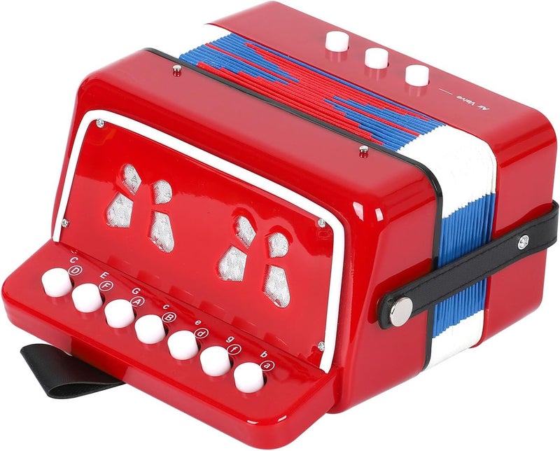 AIMEIS Kids Accordion 10 keys Button Accordian Musical Instrument Mini Accordion for Beginners (Red) - Image 4